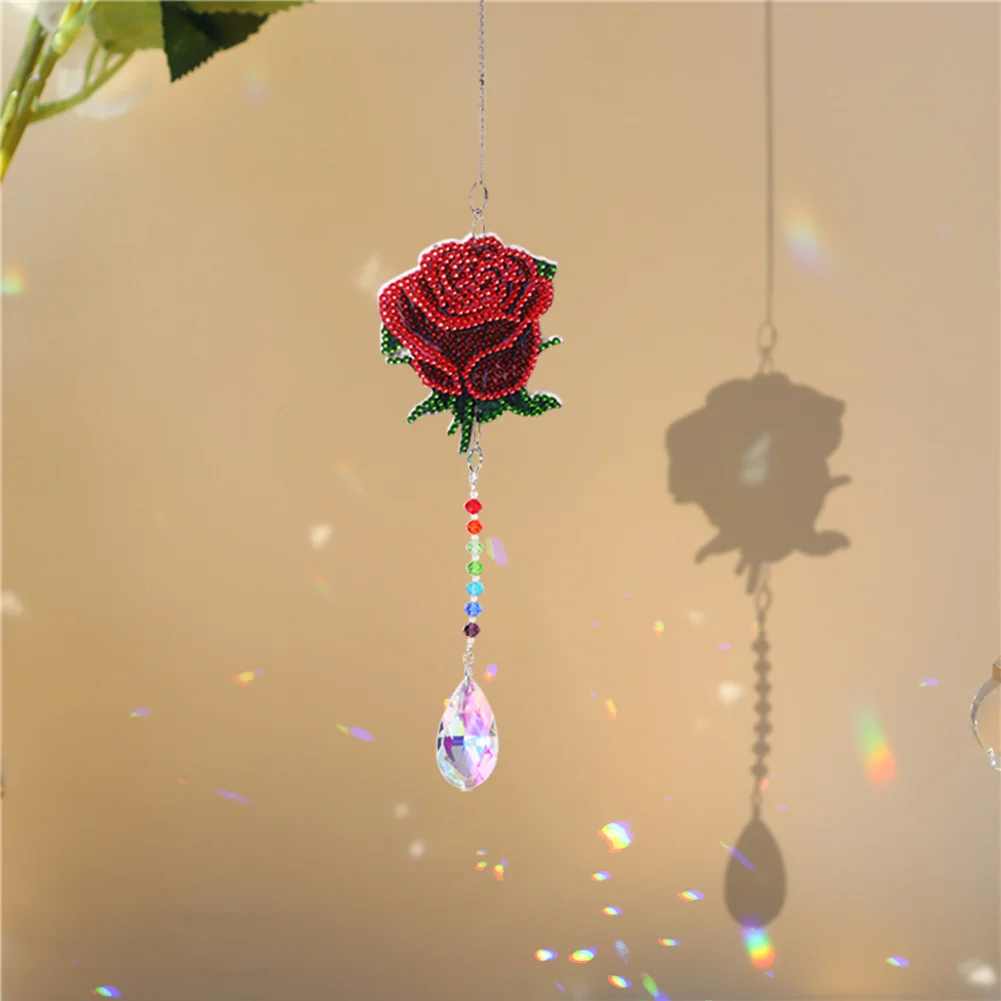 Crystal Diamond Catching Light Hanging Wind Chimes Decor