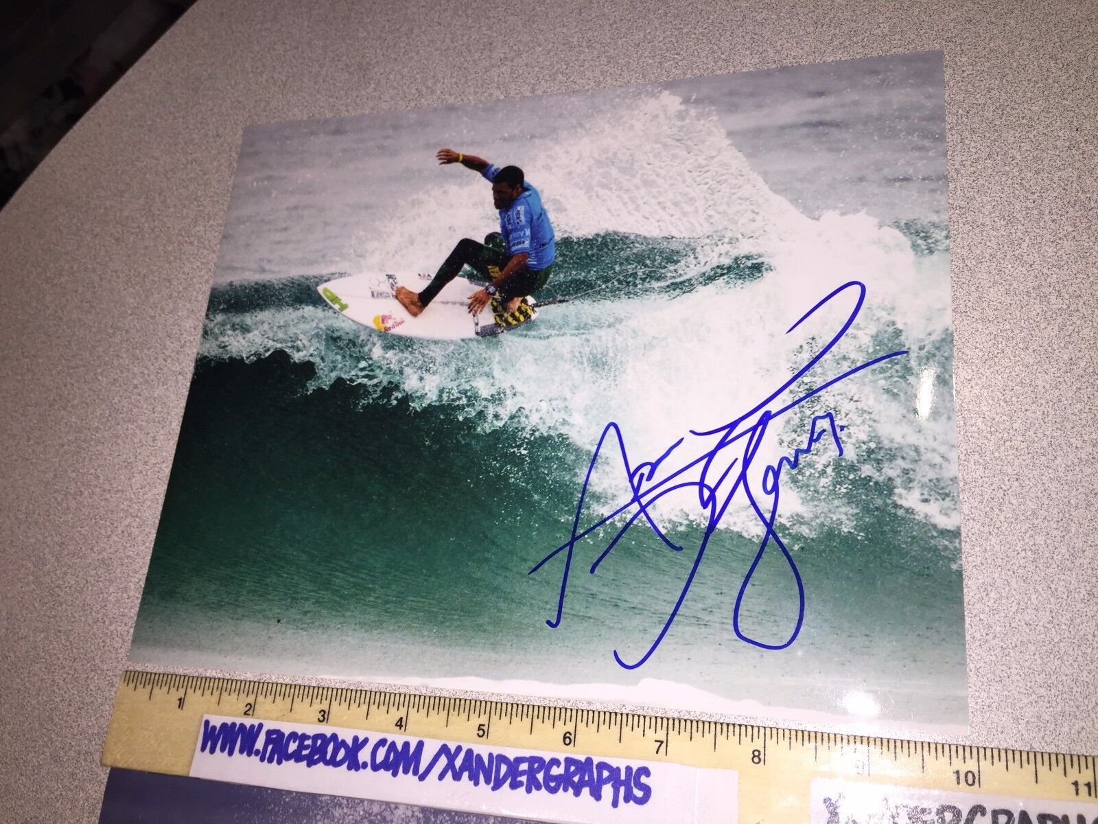 Lot of (2) ADRIANO DE SOUZA SIGNED AUTOGRAPHED 8X10 SURF Photo Poster paintingGRAPH-PROOF