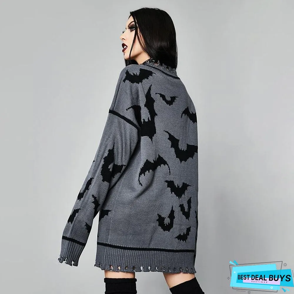 Street Wind Bat Tattered Sweater