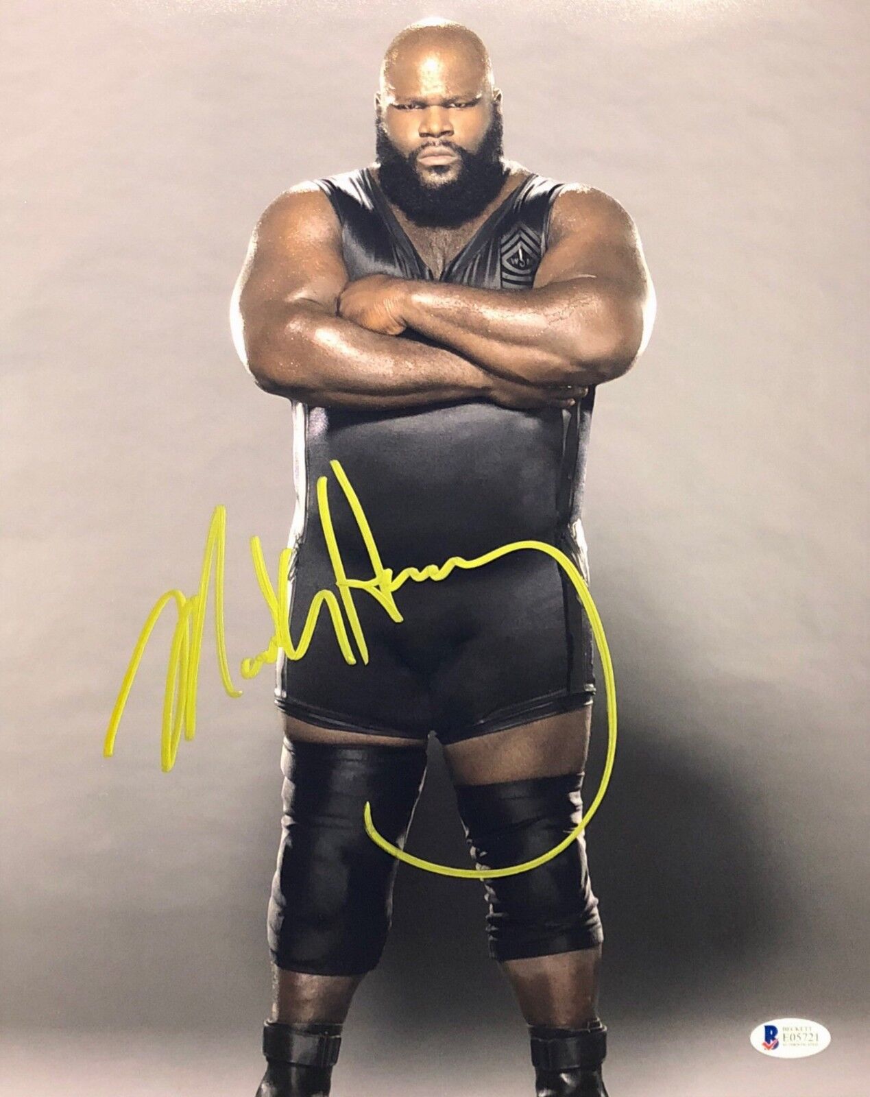 Mark Henry Signed 11x14 Photo Poster painting WWE *Olympic Weightlifter BAS Beckett E05721