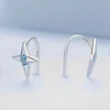 Blue Zircon Starry Earrings 925 Sterling Silver