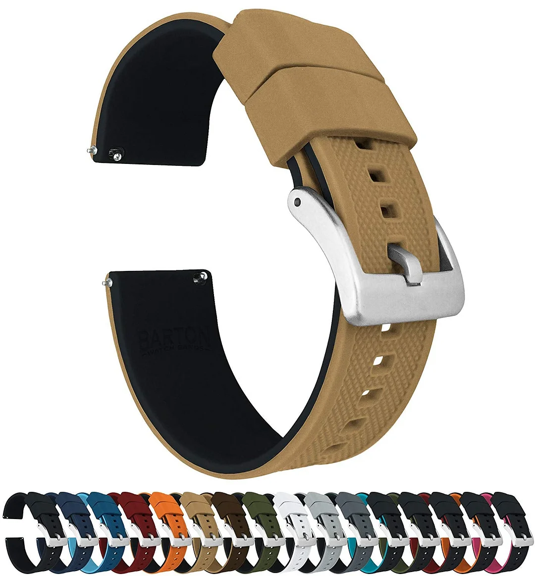 Watch Bands - Elite Silicone Watch Straps - Quick Release  Textured Rubber Watch Straps