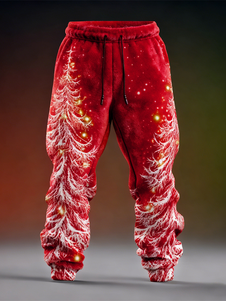 Christmas Tree Art Men's Flannel Sweatpants elevenforest