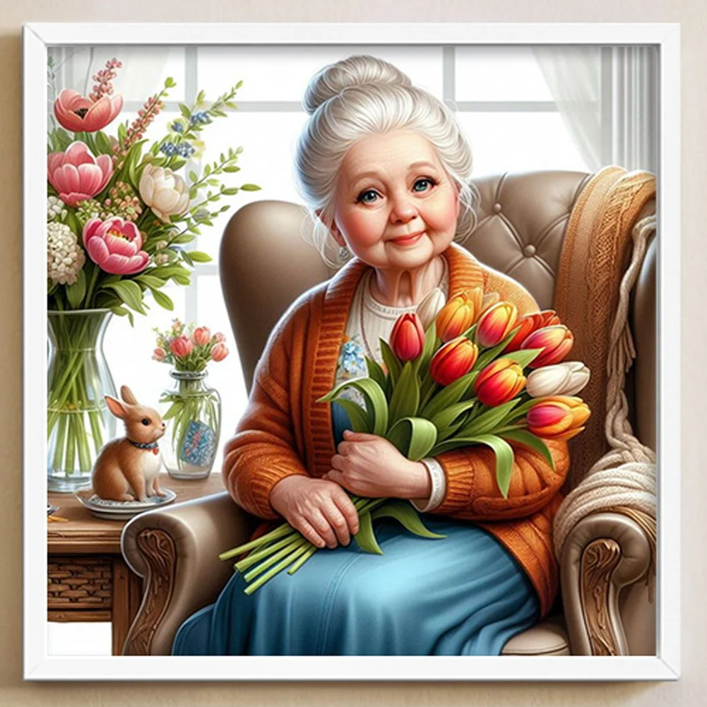 Full Round Diamond Painting 40*40cm - Kind Grandma