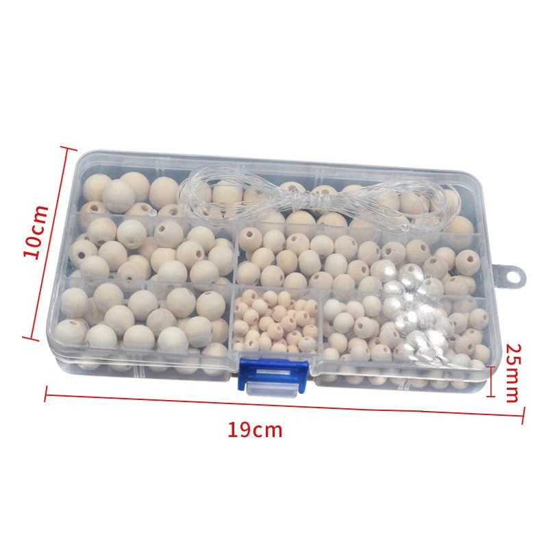 6-14mm Creative DIY Lotus Wood Beads With Storage Box Partition Beaded Loose Beads Buddha Beads With Elastic Line Suit