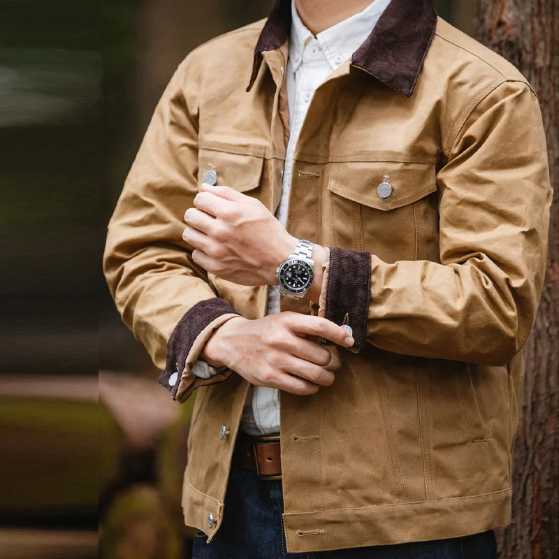 American Retro Mountain Series Heavy Tough Hunting Oil Wax Jacket