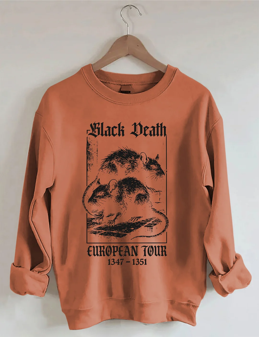 Black Death European Tour 1347- 1351 Vintage Graphic Sweatshirt