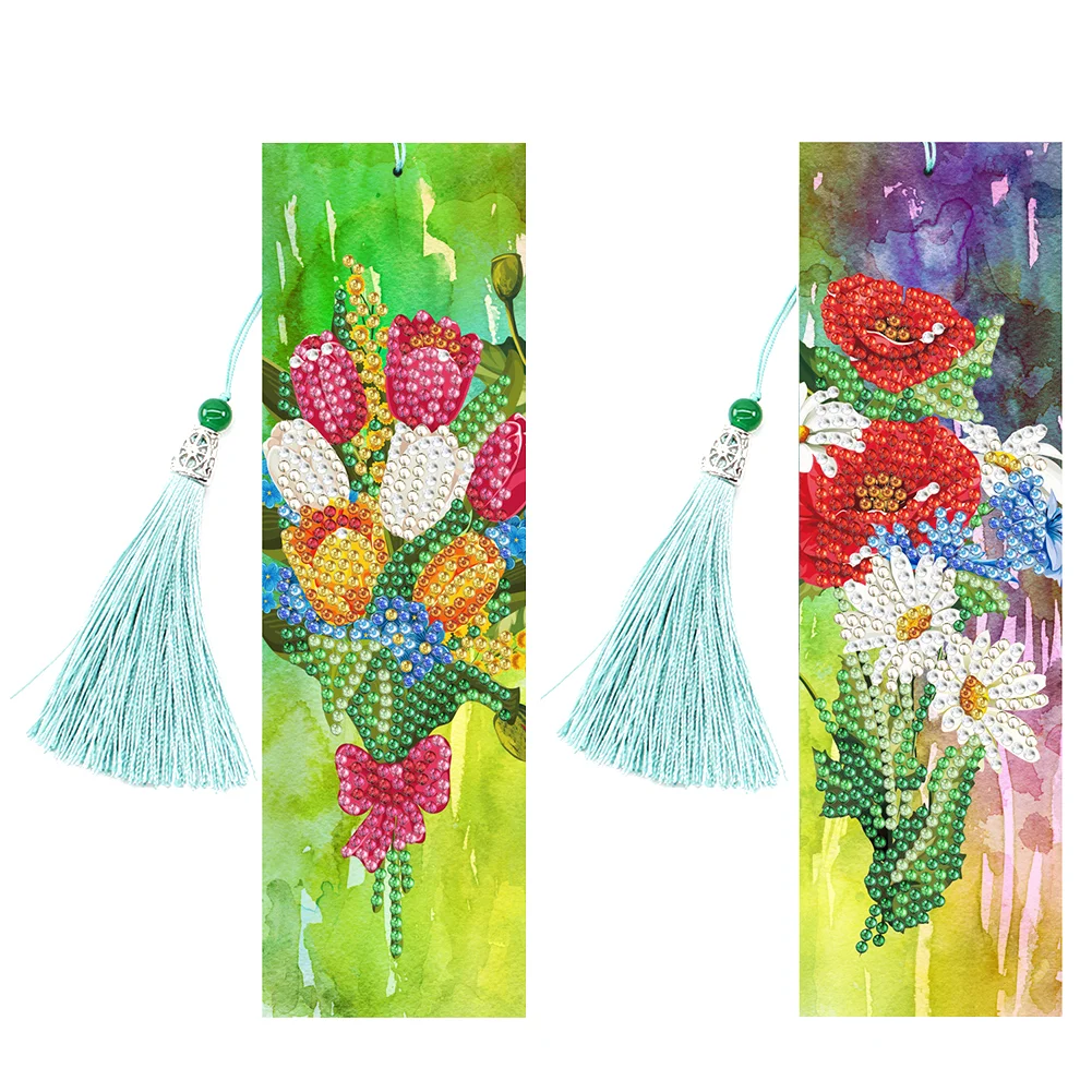 2pcs Diamond Painting Bookmark - Flower