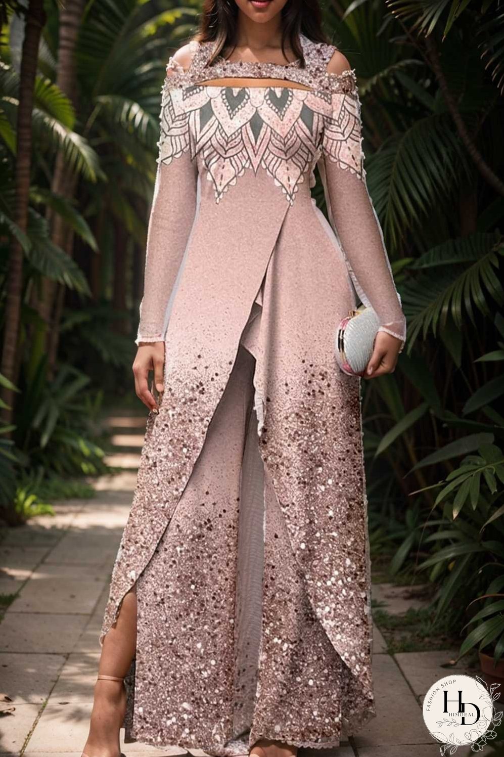 elegant gradient print off shoulder women s jumpsuit