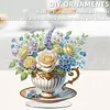Flower Afternoon Tea Diamond Dot Painting Ornament DIY Double Sided