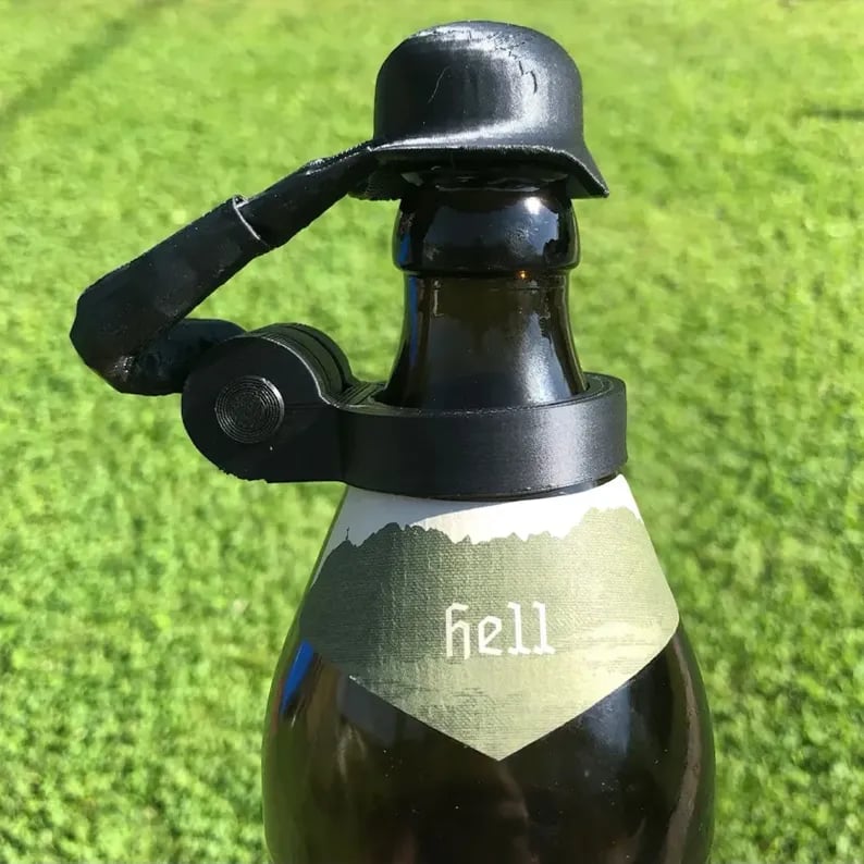 Soldier Salute Beer Bottle Helmet
