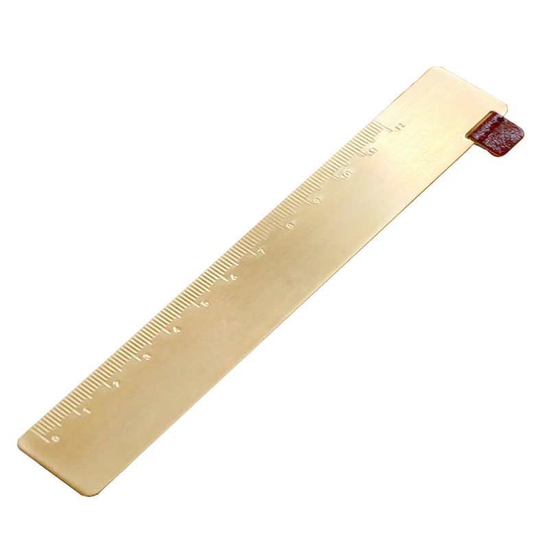 Fromthenon Vintage Art Travel Notebook Brass Bookmark Ruler Copper Number Letter Ruler DIY Accessories