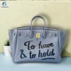 Hand Draw Customize Art English graffiti Bags For women Handbags Designer Shoulder Bag Real Cowskin Leather Unique personality