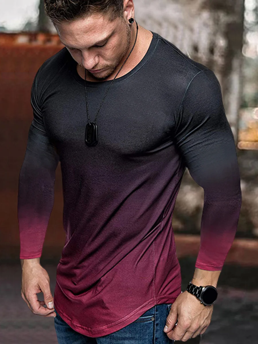 Tiboyz Color Gradient Slim Long Sleeve T-shirt