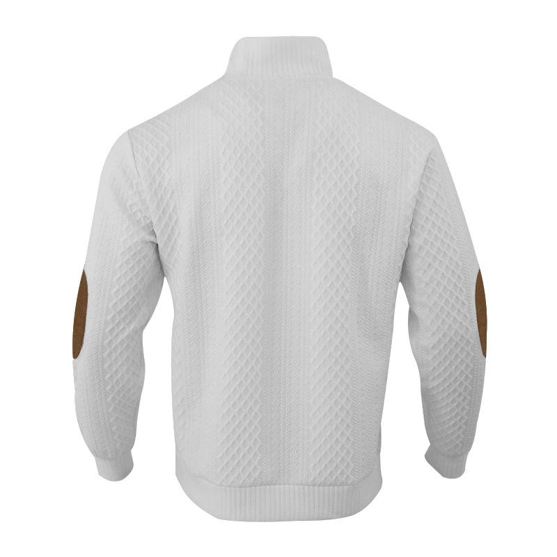 Men's Spring/Fall Stand Collar Long Sleeve Casual Outdoor Jacquard Knit Sweatshirt |     New Arrival polo man Ribbed Pullover Round Neck Pullover