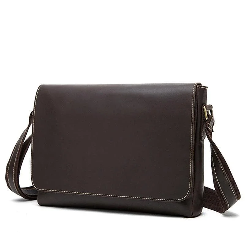 Classic Vintage Crossbody Bags Plain Leather Shoulder Bags