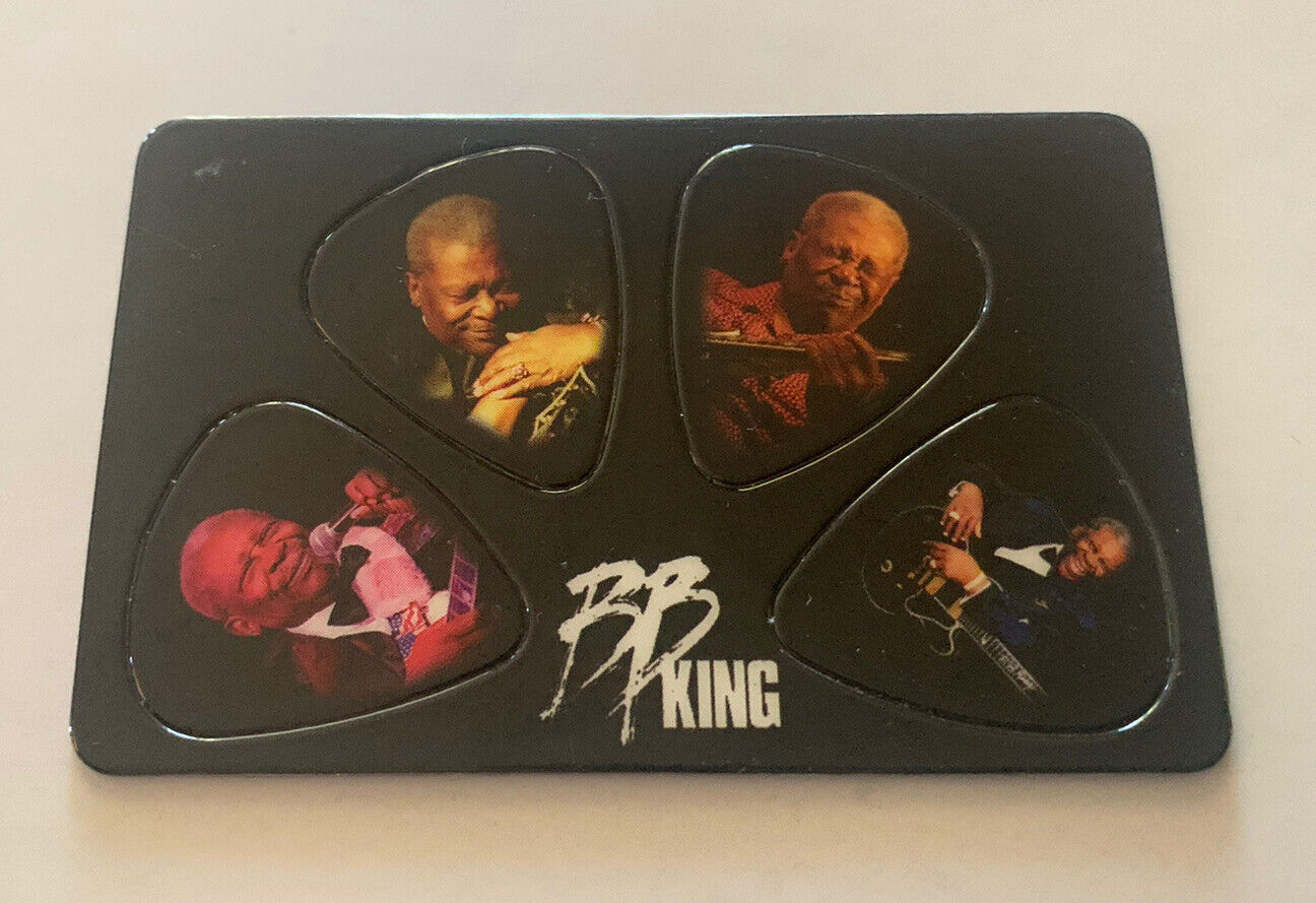 BB King Punchcard of 4 Tour Photo Poster painting Guitar Picks Fan Club Merchandise