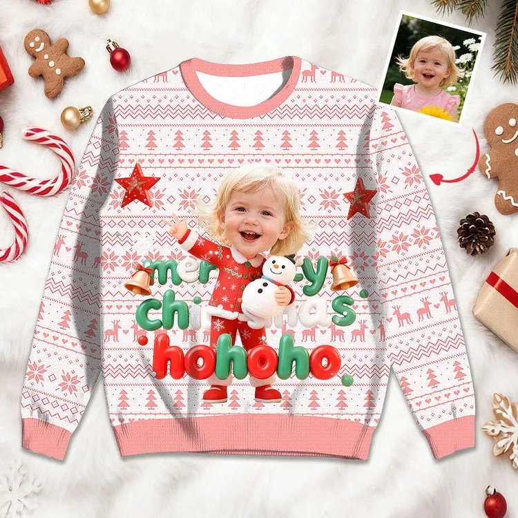 Custom Face Ugly Christmas Sweater &ndash; Add Your Photo & Name, Funny Personalized Xmas Gift