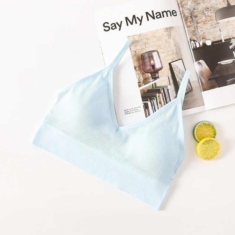 Women Sexy Crop Tops Bra Tube Top Female Streetwear Bandeau Sleeveless Seamless Sports Bra Crop Top Camis Tee Top Basic Tank