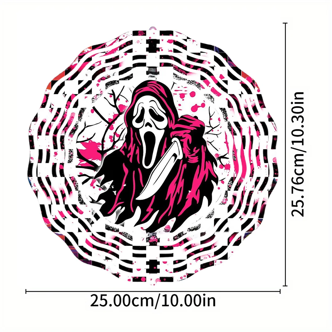 3D Hanging Wind Spinner 360 Degree Rotating 10-Inch Garden Wind Spinners Hanging Wind Catcher Art Gift for Home Garden Halloween Christmas (witch)