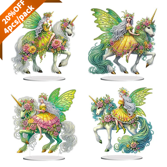 Acrylic Special Shape Unicorn Fairy Desktop Diamond Art Kits Bedroom Table Decor
