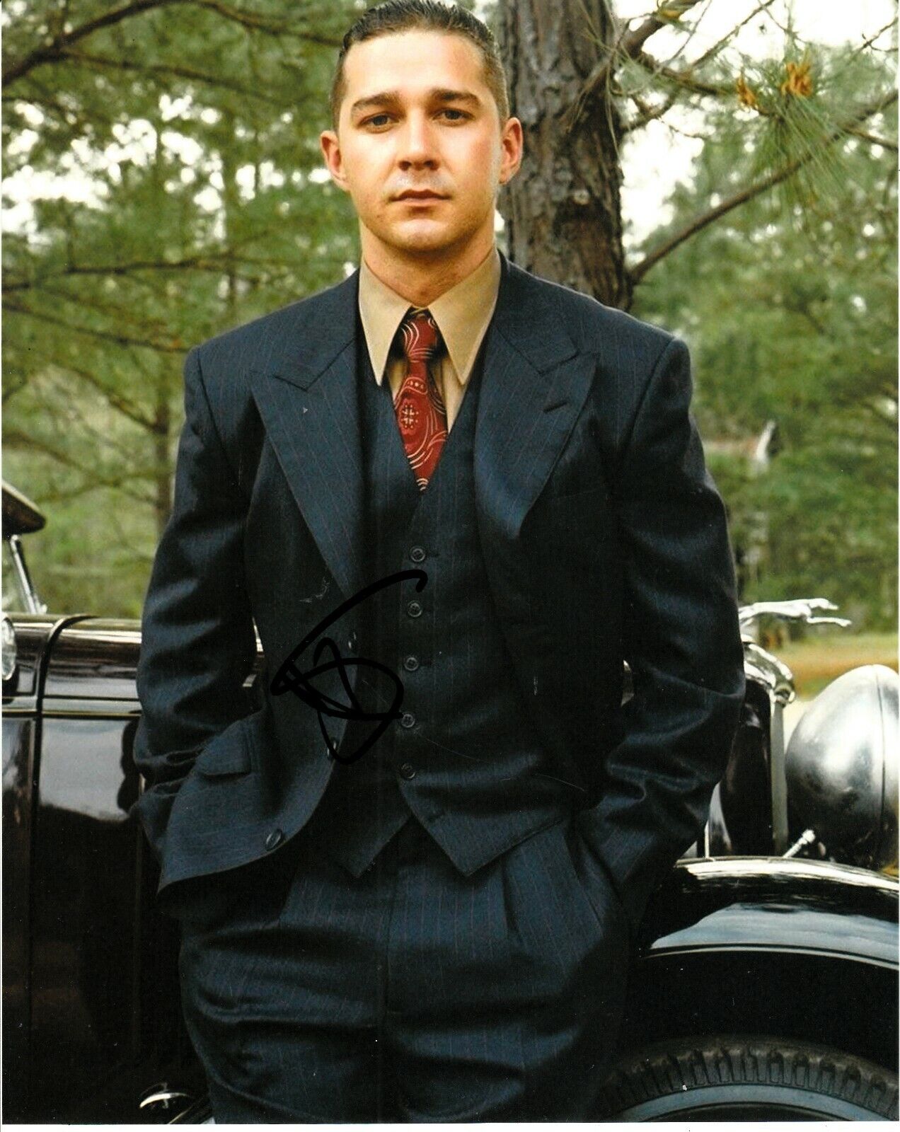 SHIA LABEOUF SIGNED LAWLESS Photo Poster painting UACC REG 242