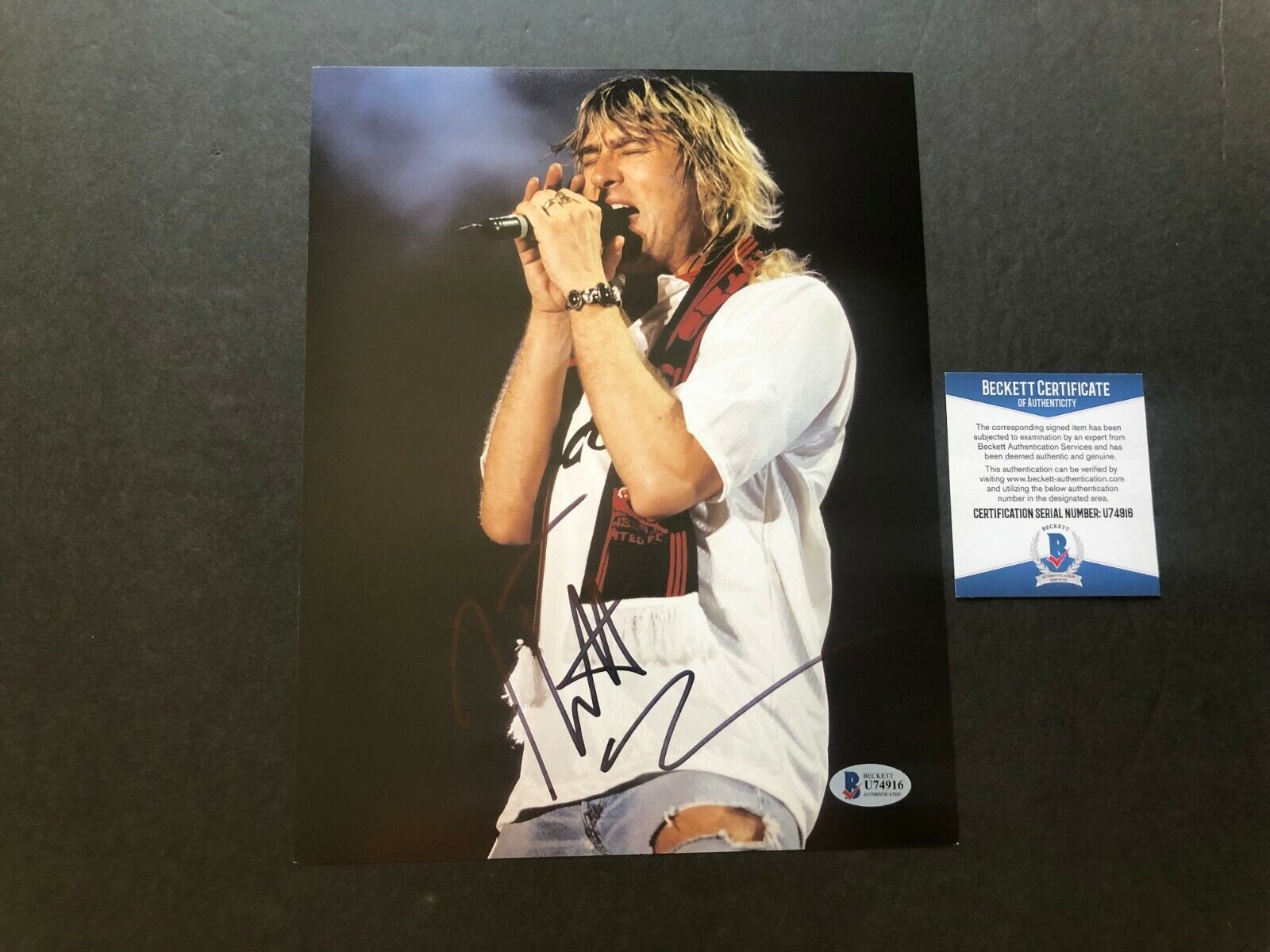 Joe Elliott Rare! Signed Autographed Def Leppard 8x10 Photo Poster painting Beckett BAS Coa