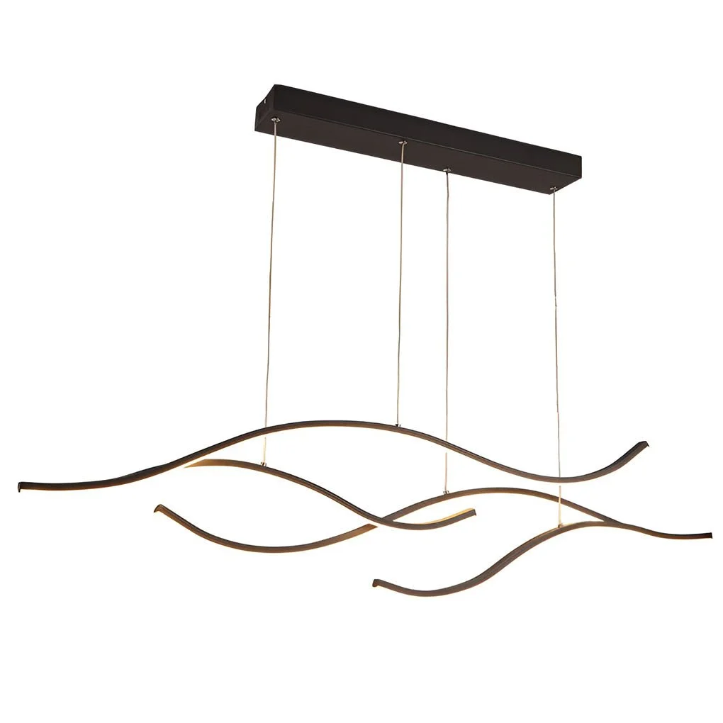 Contemporary Waves Shaped Island Chandelier Dining Room
