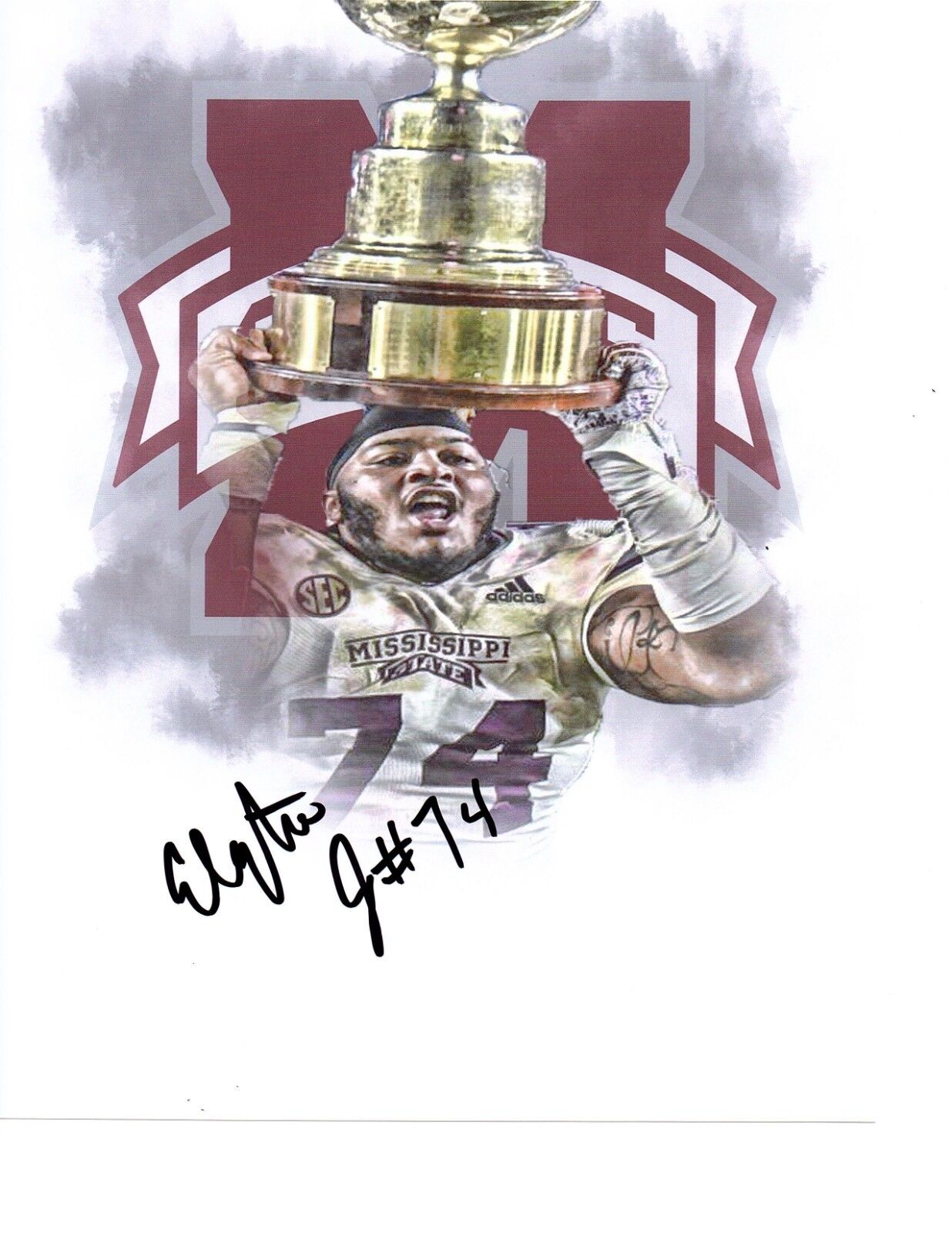 Elgton Jenkins Mississippi State signed autographed 8x10 football Photo Poster painting EggBowl#