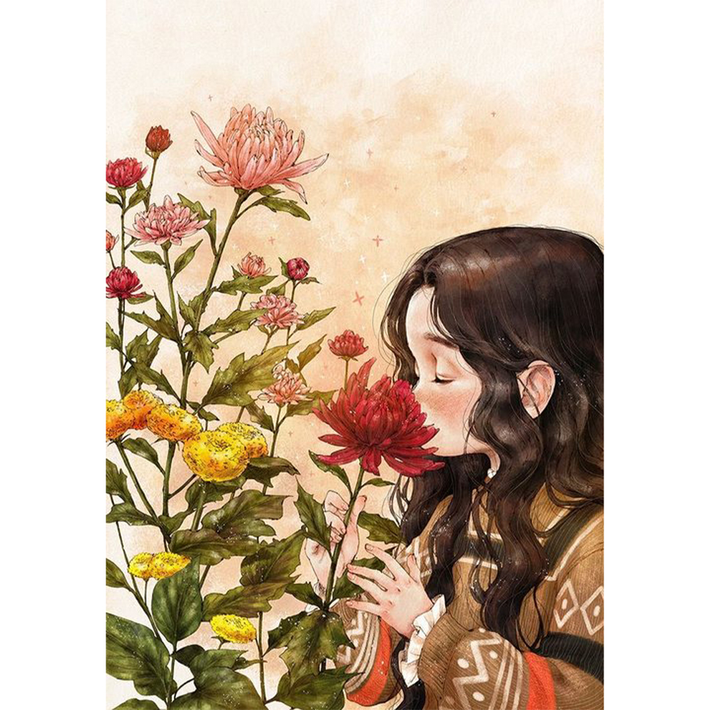 

Flower Girl - Round Drill Diamond Painting - 30*40CM, 501 Original