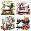 (Multi-Style) Flower Sewing Machine-14CT Stamped Cross Stitch 40*40cm/15.75*15.75in