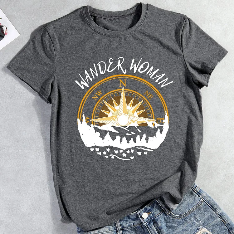 AL™  Wander Woman camping hiking Vintage T-Shirt-012846-Annaletters