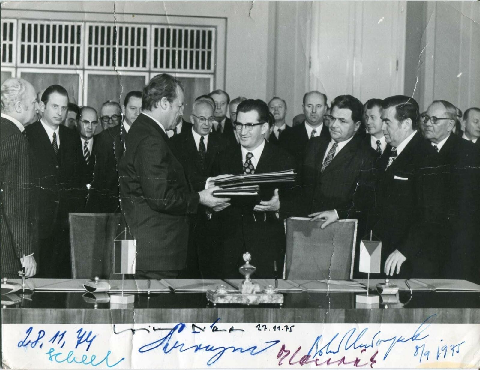 German & Czechoslovak Politicians autograph, signed vintage Photo Poster painting