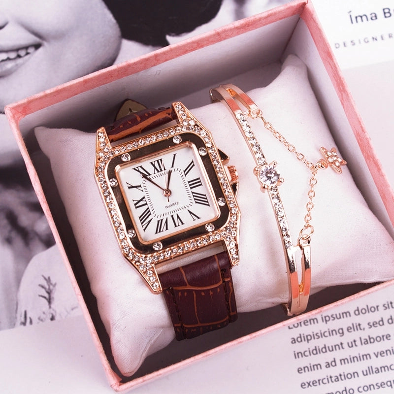 Casual Solid Color Buckle Quartz Women’s Watches