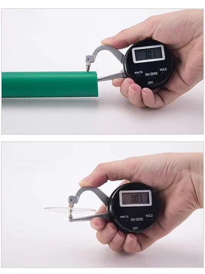 Digital display external card gauge thickness gauge portable wall thickness gauge 0-25mm pipe thickness steel plate lens wall thickness instrument