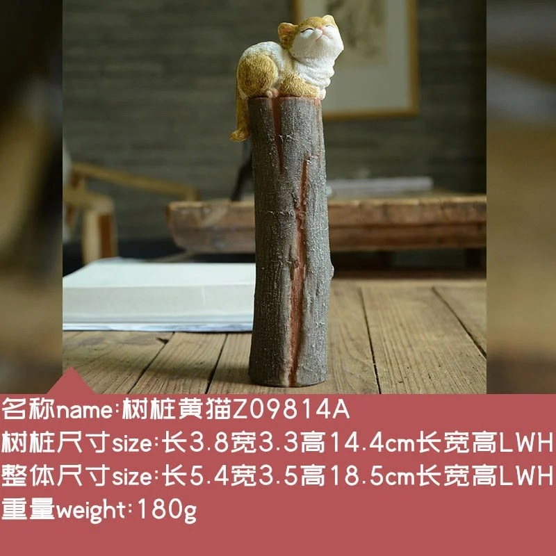 Everyday Collection Cute Cartoon Cat Animal Figurine Miniature Fairy Desk Ornament Modern Home Decoration Gifts for Girls