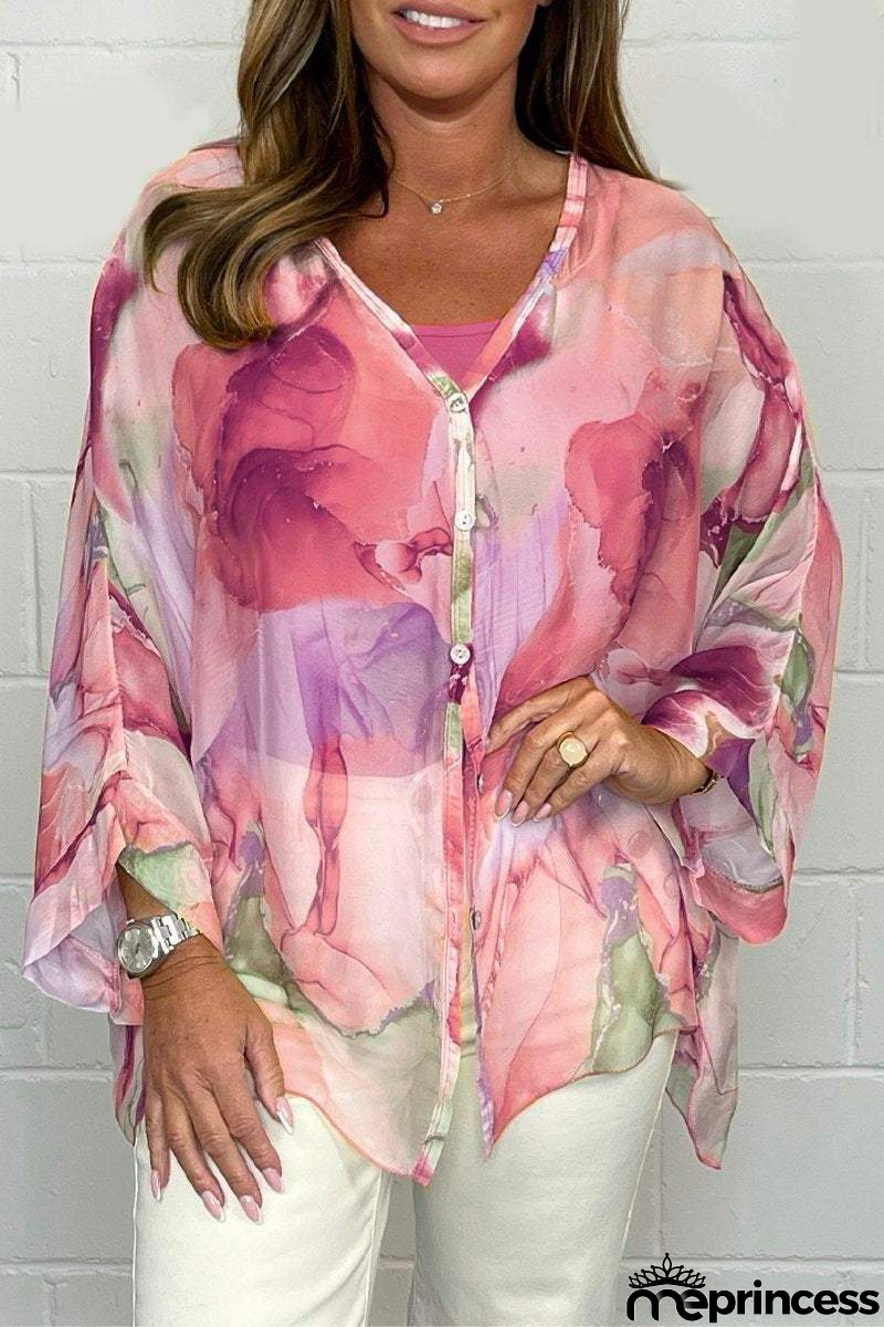 Printed chiffon dress for women