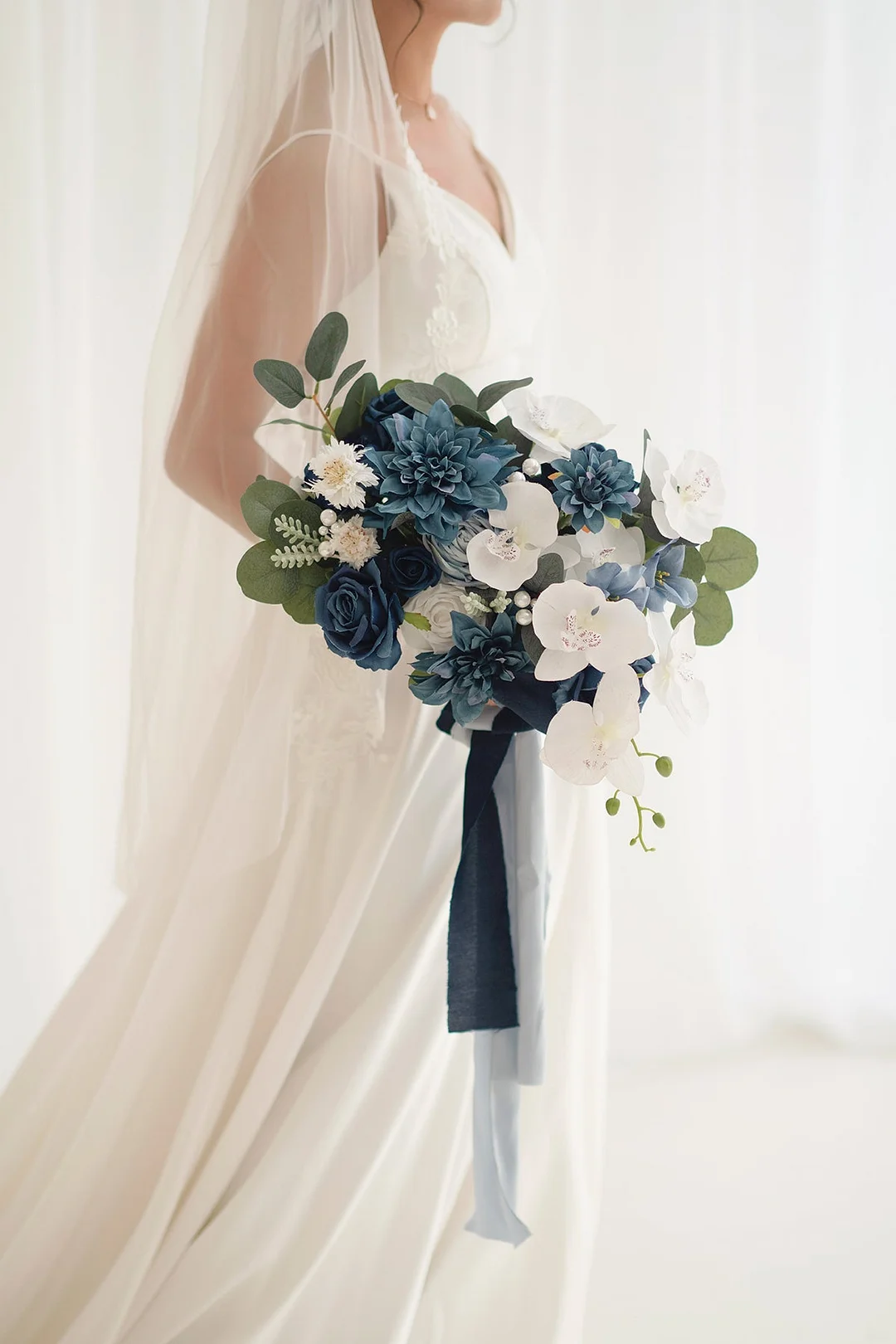 Standard Free-Form Bridal Bouquet in Noble Navy Blue
