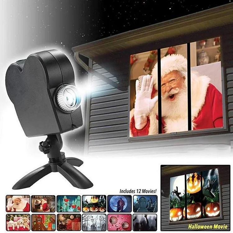 Holographic Projection Window Display Laser Stage Lamp Halloween Christmas Spotlights Projector Projector Lamp