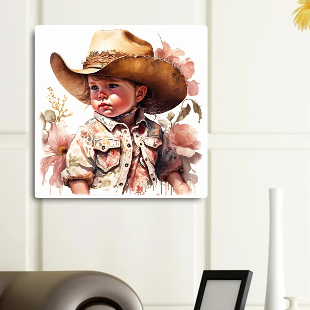 Diamond Painting - Full Round Drill - Western Cowboy Kid(Canvas|30*30cm)