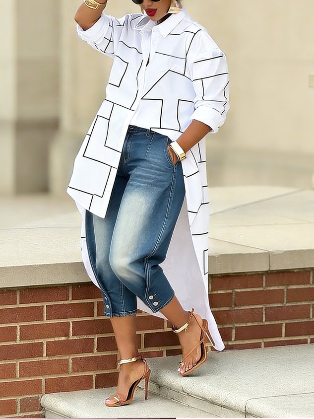 Casual Abstract Graphic Printing Shirt Collar Shirt mysite idetrend