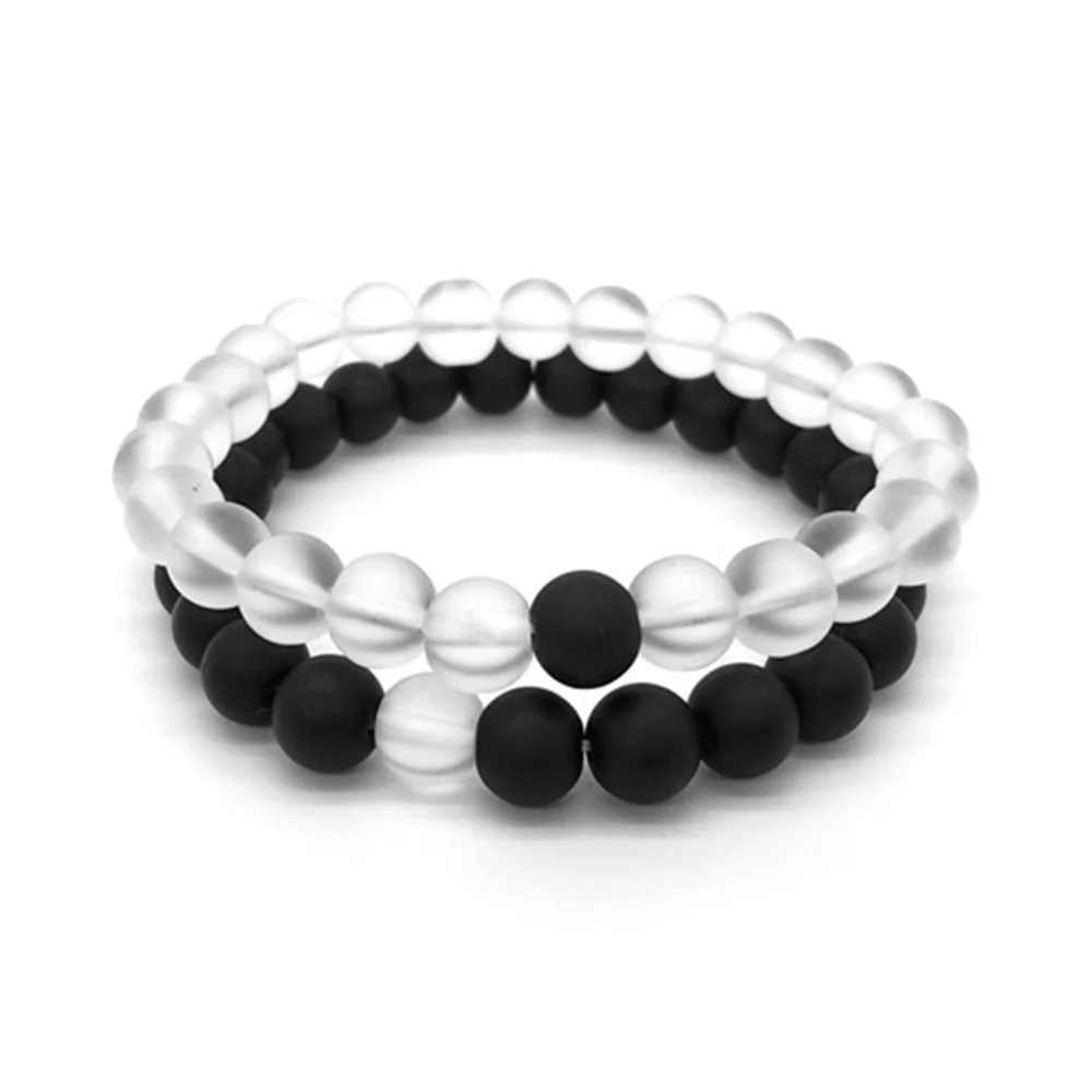 【Standard】Armband aus gefrosteten Steinperlenpaaren
