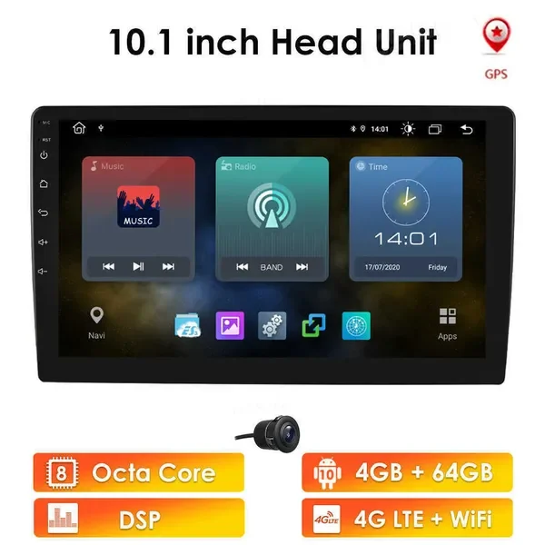New 10.1" Car Audio GPS Navigation For Universal without Canbus System wifi DSP Carplay voice search calling USB Super