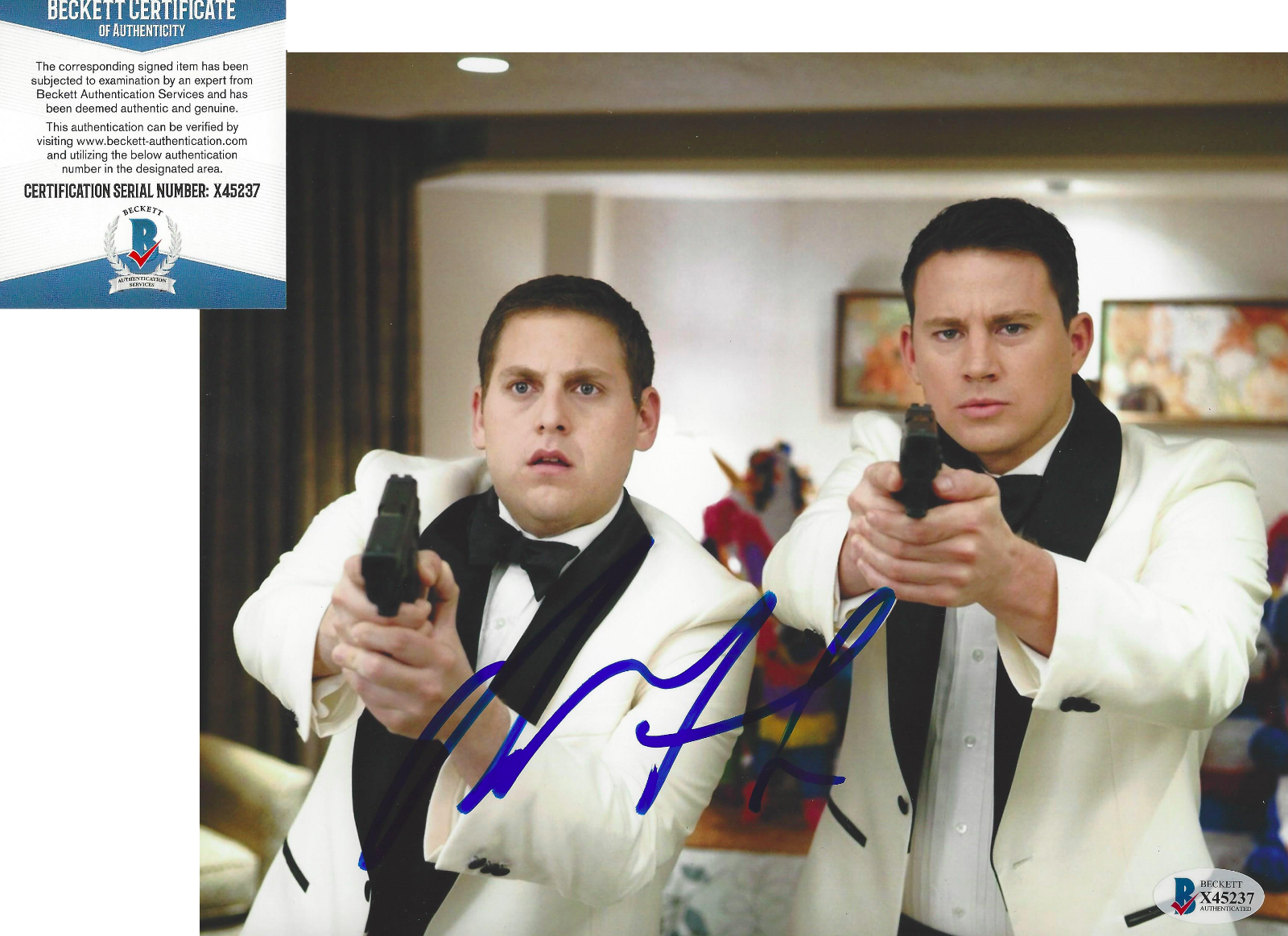 CHANNING TATUM SIGNED '21 JUMP STREET' 8x10 MOVIE Photo Poster painting PROOF BECKETT COA BAS