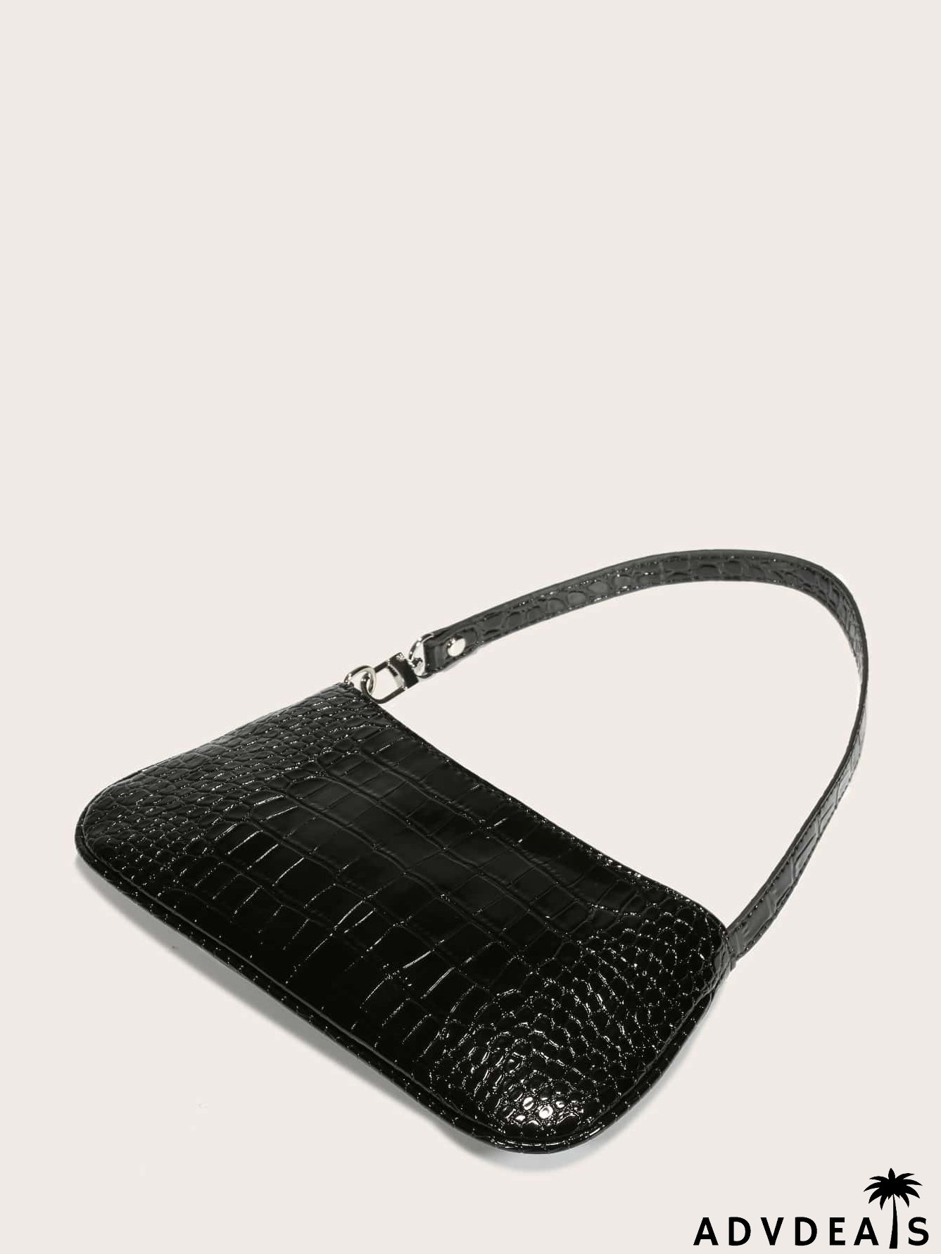 Crocodile Pattern Baguette Bag