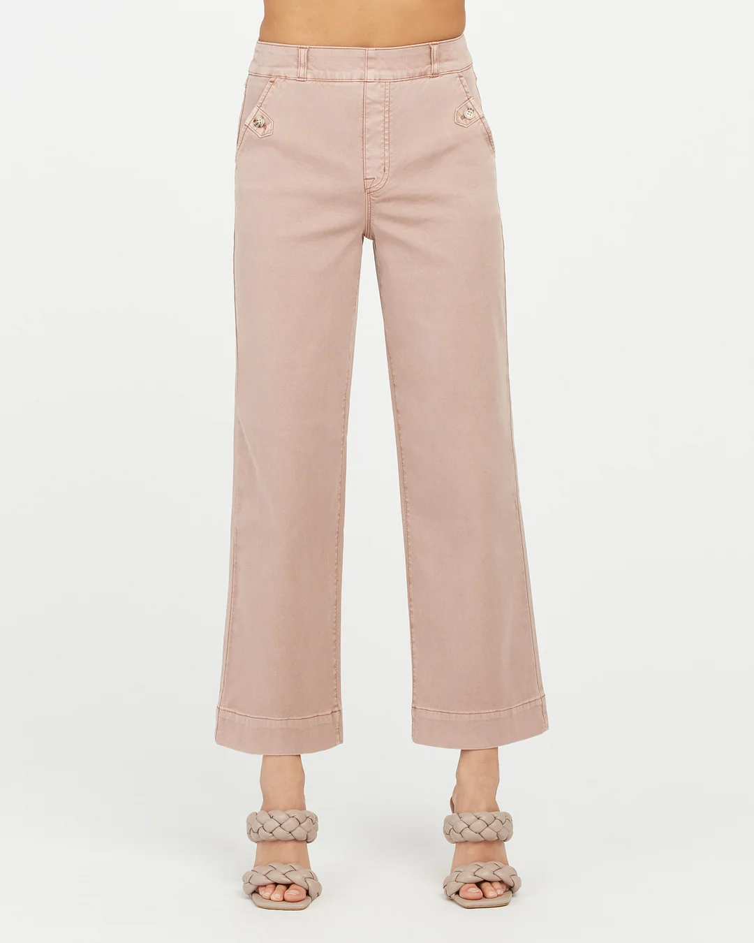 Stretch Twill Cropped Wide Leg Pant