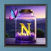 Diamond Painting -DIY Round Drill Butterfly Letter N(40x40cm)