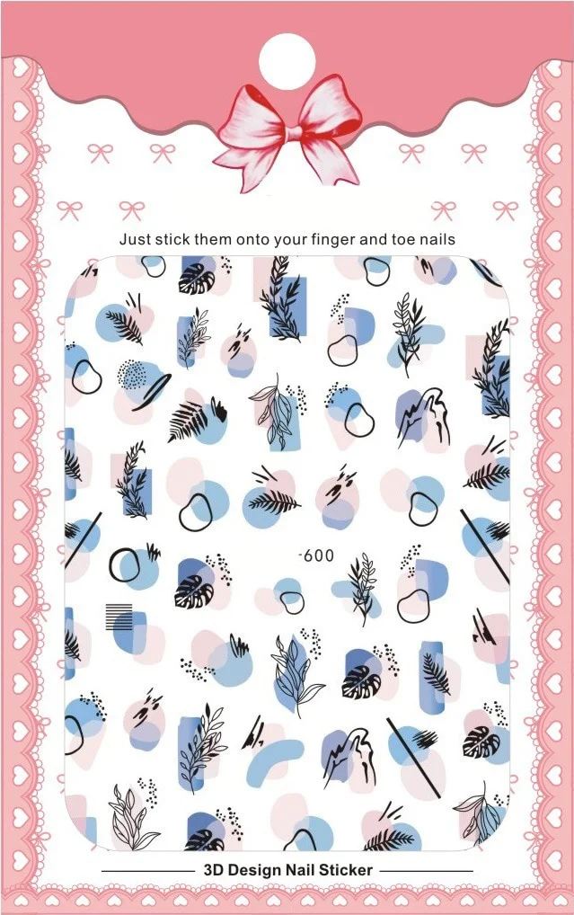 Churchf New 3D Self-Adhesive Bohemia Lovly Red Lips Image Nails Stickers for Nails Sticker Decorations Manicure Z0452-Nail Inspo