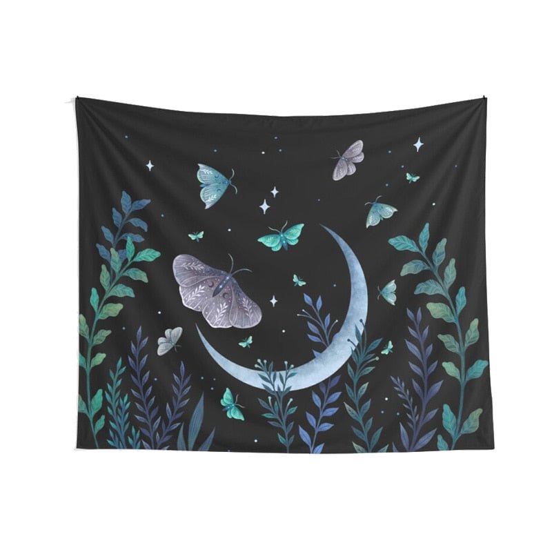 Psychedelic butterfly tapestry Moon Flowers Plants Pattern Blanket Tapestryhome decoration wall blanket tapestry bedroom wall