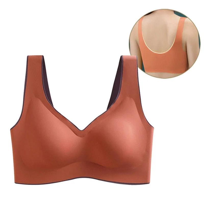 Women Bra Latex Push Up Bras Seamless Bralette Female M-XXL Plus Size Bra Tank Tops Gathers Shockproof Pad Brassiere Underwear